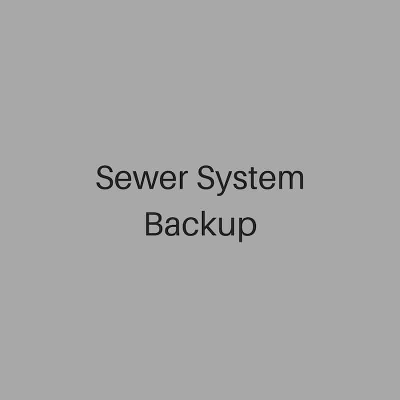 sewer system backup