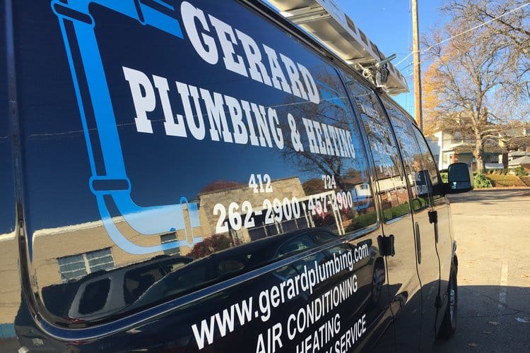 Gerard plumbing and heating back side of van1