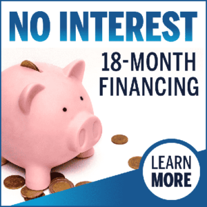 No Interest 18-month financing coupon for homepage